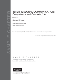 SAMPLE CHAPTER INTERPERSONAL COMMUNICATION: Competence and Contexts, 2/e