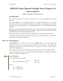 MFE/3F Study Manual Sample from Chapter 10 Exotic Options
