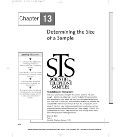 13 Chapter Determining the Size of a Sample
