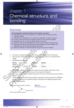 Chemical structure and bonding chapter 1 Over