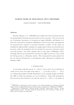SAMPLE PATHS OF FRACTIONAL L´ EVY PROCESSES Abstract