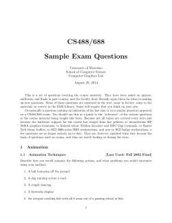 CS488/688 Sample Exam Questions University of Waterloo School of Computer Science