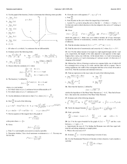 Sample examinations Calculus I (201-NYA-05) Autumn 2010