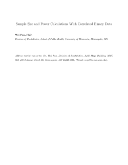 Sample Size and Power Calculations With Correlated Binary Data