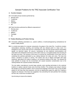 Sample Problems for the TRIZ Associate Certification Test &bull;
