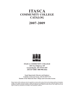 ITASCA 2007-2009 COMMUNITY COLLEGE CATALOG