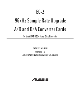 EC-2 96kHz Sample Rate Upgrade A/D and D/A Converter Cards