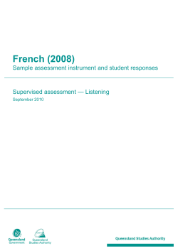 French (2008) Sample assessment instrument and student responses Supervised assessment — Listening
