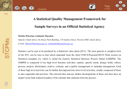 A Statistical Quality Management Framework for