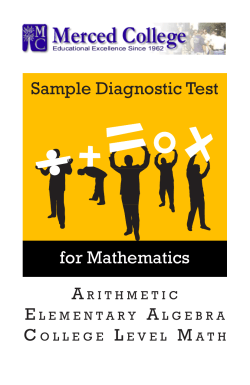 for Mathematics Sample Diagnostic Test A e