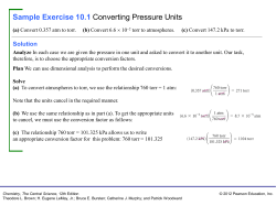 Sample Exercise 10.1 Converting Pressure Units Solution