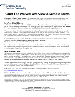 Court Fee Waiver: Overview &amp; Sample Forms 
