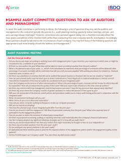 Sample audit Committee QueStionS to aSk of auditorS and management u