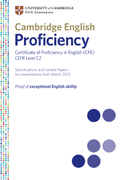 Proof of exceptional English ability Specifications and Sample Papers