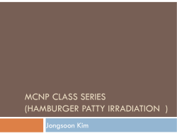 MCNP CLASS SERIES (HAMBURGER PATTY IRRADIATION  ) Jongsoon Kim