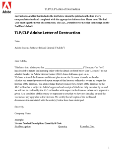 TLP/CLP Letter of Destruction