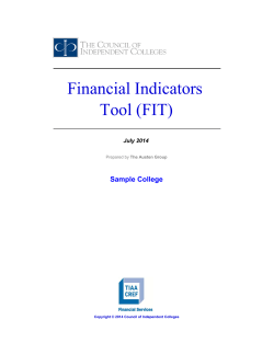 Financial Indicators Tool (FIT) Sample College July 2014