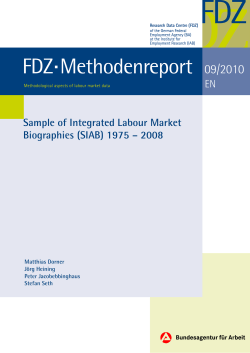 09/2010  Sample of Integrated Labour Market Biographies (SIAB) 1975 – 2008