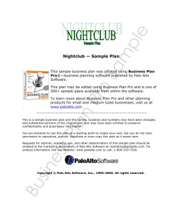 Nightclub — Sample Plan