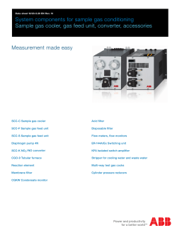 System components for sample gas conditioning Measurement made easy