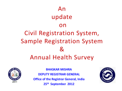 An update on Civil Registration System,