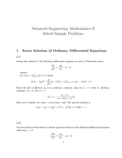Advanced Engineering Mathematics II Solved Sample Problems 1