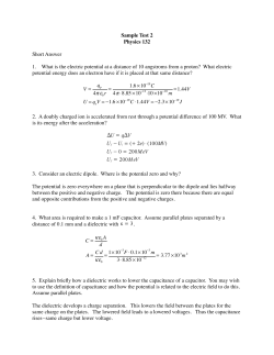 Sample Test 2 Physics 132 Short Answer