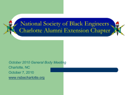 National Society of Black Engineers Charlotte Alumni Extension Chapter Charlotte, NC