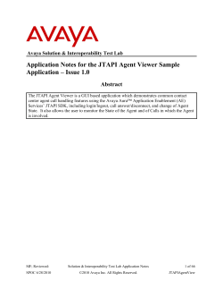 Application Notes for the JTAPI Agent Viewer Sample  Abstract
