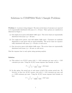 Solutions to COMP9334 Week 5 Sample Problems