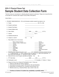 Sample Student Data Collection Form 2010–11 Physical Fitness Test