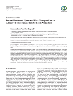 Research Article Immobilization of Lipase on Silver Nanoparticles via Kanchana Dumri