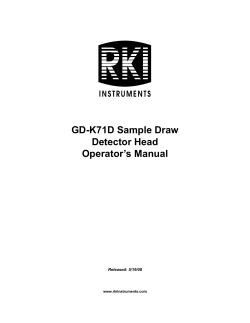 GD-K71D Sample Draw Detector Head Operator’s Manual Released: 5/19/08