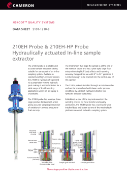 210EH Probe &amp; 210EH-HP Probe Hydraulically actuated In-line sample extractor DATA SHEET S101-1210-8