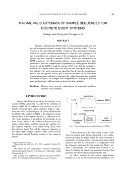 MINIMAL VALID AUTOMATA OF SAMPLE SEQUENCES FOR DISCRETE EVENT SYSTEMS ABSTRACT