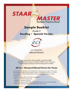 Sample Booklet Student Practice Book Reading •  Spanish Version Grade 5