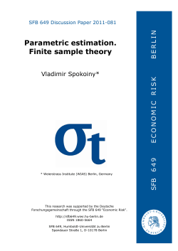 Parametric estimation. Finite sample theory N I