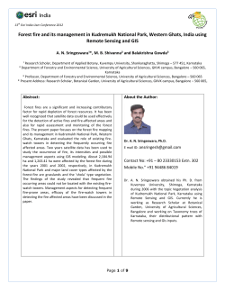 Forest fire and its management in Kudremukh National Park, Western... Remote Sensing and GIS
