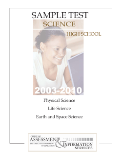 2003-2010 SAMPLE TEST SCIENCE HIGH SCHOOL
