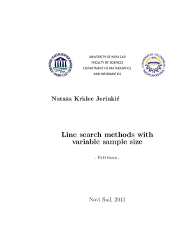 Line search methods with variable sample size Nataˇ sa Krklec Jerinki´