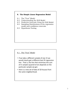 8.  The Simple Linear Regression Model 8.1 The “True” Model