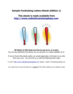 Sample Fundraising Letters Ebook (Edition 1)