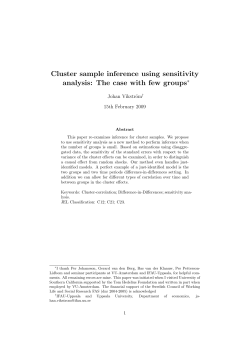 Cluster sample inference using sensitivity analysis: The case with few groups ∗