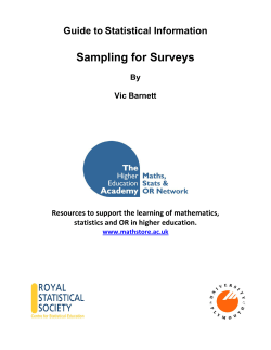 Sampling for Surveys Statistical Information Guide to