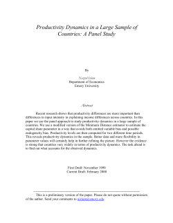 Productivity Dynamics in a Large Sample of Countries: A Panel Study Abstract