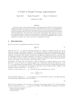 A Guide to Sample-Average Approximation Sujin Kim Raghu Pasupathy Shane G. Henderson