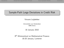 Sample-Path Large Deviations in Credit Risk Vincent Leijdekker 18 January 2010 9