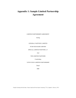 Appendix 1: Sample Limited Partnership Agreement