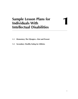 1 Sample Lesson Plans for Individuals With Intellectual Disabilities