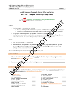 AAEE Educator Supply &amp; Demand Survey Series PDF Assist Version
